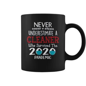 Never Underestimate Who Survived The Pandemic Cleaner Coffee Mug | Favorety UK