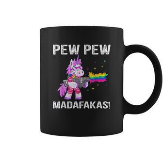 Unicorn Pew Pew Madafakas Vintage Crazy Cat Funny Graphic Coffee Mug | Favorety