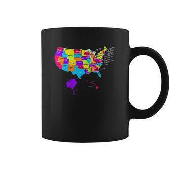 United States Map With States And Capital Cities Coffee Mug | Favorety DE