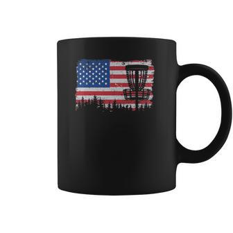 Us American Flag Disc Golf Basket Frisbee Vintage Disc Golf Coffee Mug | Favorety UK