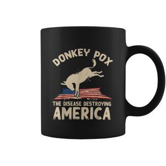 Us Flag Donkey Pox The Disease Destroying America Democratic Coffee Mug | Favorety UK