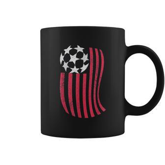 Usa National Flag With Soccer Ball Distressed Gift Coffee Mug | Favorety CA