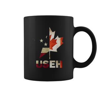 Useh Leaf Canadian American Flag Canada Usa Gift Coffee Mug | Favorety