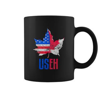 Useh Leaf Canadian American Flag Canada Usa Patriotic Coffee Mug | Favorety CA