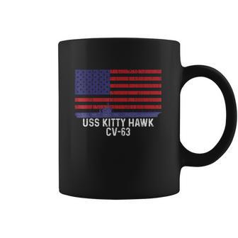 Uss Kitty Hawk Cv63 Aircraft Carrier Vintage Usa Flag Coffee Mug | Favorety CA