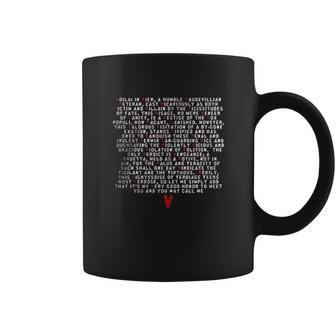 V For Vendetta Speech Black Coffee Mug | Favorety