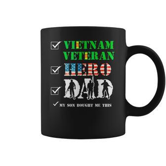 Vietnam Veteran Hero Dad Retired Military Papa Fathers Day Coffee Mug | Favorety CA