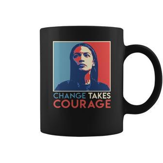 Vintage Alexandria Ocasio Cortez Aoc Change Takes Courage Vintage 2020 T-Shirt Coffee Mug | Favorety DE