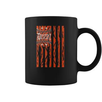 Vintage Detroit Baseball Flag With Tiger Stripes Coffee Mug | Favorety CA