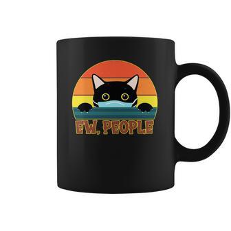 Vintage Ew People Social Distancing Mask Cat Graphic Design Printed Casual Daily Basic Coffee Mug | Favorety CA