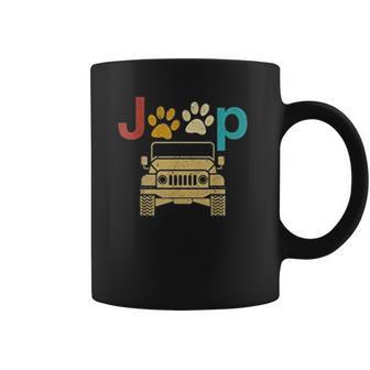 Vintage Jeeps Retro 70S Sunset Paws Print Dog Cat Lover Gift Coffee Mug | Favorety CA