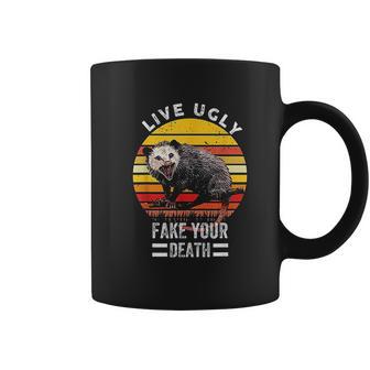 Vintage Live Ugly Fake Your Death Funny Opossum Coffee Mug | Favorety DE