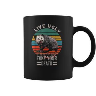 Vintage Live Ugly Fake Your Death Opossum Funny Coffee Mug | Favorety AU