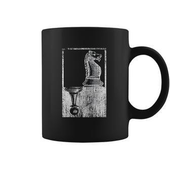 Vintage Pawn And Knight Shadow Chess Coffee Mug | Favorety