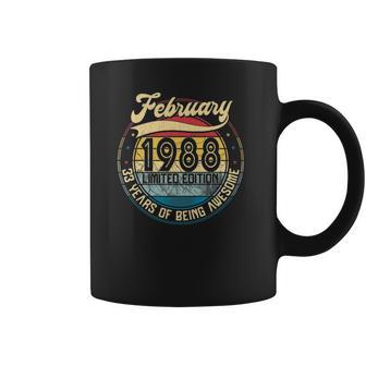 Vintage Retro February 1988 33Rd Birthday Gift 33 Years Old Coffee Mug | Favorety