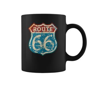 Vintage Route 66 Gas Station Road Sign Men Women T-Shirt Graphic Print Casual Unisex Tee Coffee Mug | Favorety DE