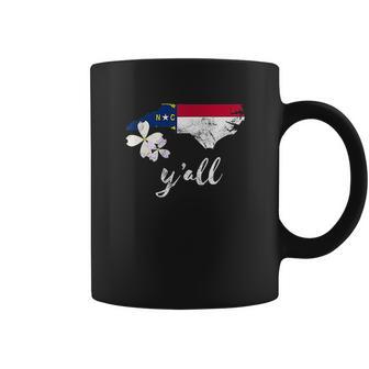 Vintage State Of North Carolina Yall Flag Dogwood Coffee Mug | Favorety