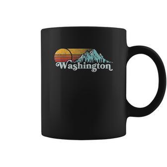 Vintage Washington State Retro Distressed Mountains Graphic Coffee Mug | Favorety