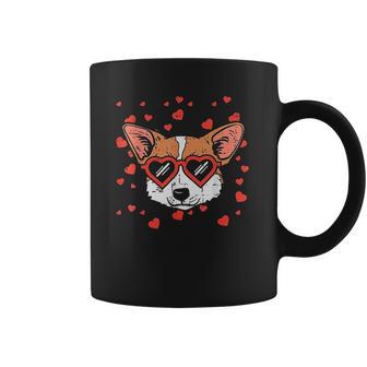 Welsh Corgi Face Heart Glasses Cute Valentines Day Dog Gift Coffee Mug | Favorety AU