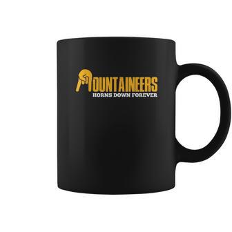 West Virginia Mountaineers Texas Horns Down Coffee Mug | Favorety