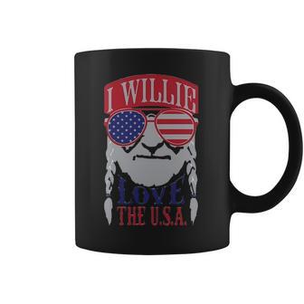 I Willie Love The Usa 4Th Of July Willie Nelson America Usa Independence Day Proud American Coffee Mug | Favorety DE