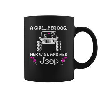 Her Wine And Her Jeep Coffee Mug | Favorety CA