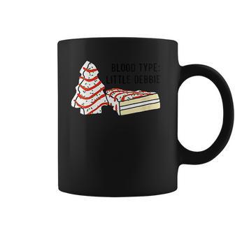 Womens Blood Type Little Debbie Inspired Christmas Tree Snack Cake Coffee Mug | Favorety