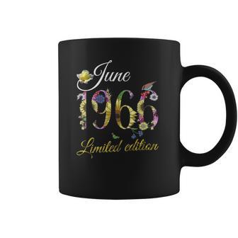 Womens June 1966 - 55 Years Old Sunflowers Floral 55Th Birthday Gift V-Neck Coffee Mug | Favorety AU