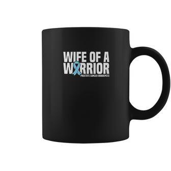 Womens Wife Of A Warrior Blue Ribbon Prostate Awareness Coffee Mug | Favorety UK