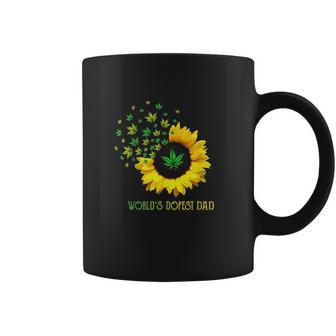 Worlds Dopest Dad Sunflower Weed Cannabis Funny Coffee Mug | Favorety