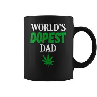 Worlds Dopest Dad Weed Marijuana Cannabis Funny Leaf T-Shirt Coffee Mug | Favorety UK