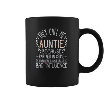 They Call Me Auntie Partner In Crime Aunty Funny Aunt Gift Coffee Mug | Favorety UK