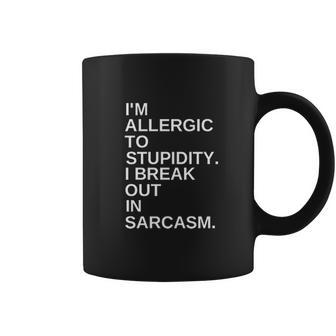 Yitan Women Graphic Im Allergic To Stupidity Funny Coffee Mug | Favorety CA