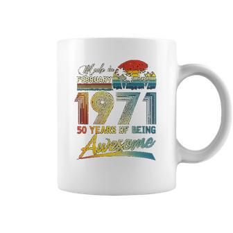 50Th Birthday Gift Vintage Retro February 1971 50 Year Old Coffee Mug | Favorety