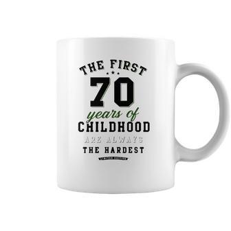 70Th Birthday Funny Gift Life Begins At Age 70 Years Old Coffee Mug | Favorety AU