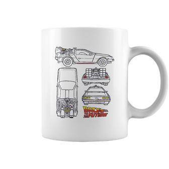 Back To The Future Delorean Blueprint Coffee Mug | Favorety DE