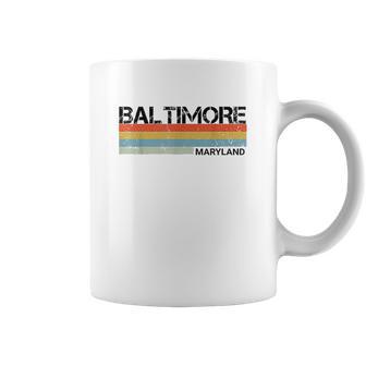 Baltimore Maryland Retro Vintage 80 Stripes Coffee Mug | Favorety UK