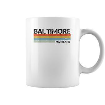 Baltimore Maryland Retro Vintage 80S Stripes Coffee Mug | Favorety DE