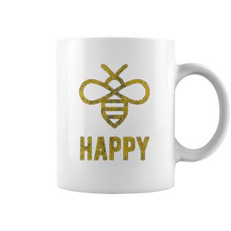 Bee Happy Funny Vintage Graphic Honey Bumblebee Coffee Mug | Favorety UK