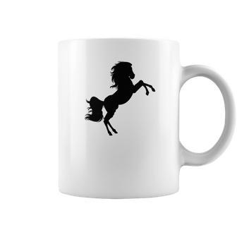 Black Stallion Horse Silhouette Riding Love Coffee Mug | Favorety