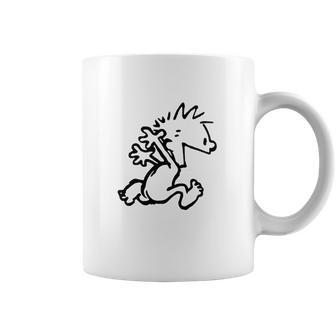 Calvin & Hobbes Comic Running Naked Coffee Mug | Favorety DE