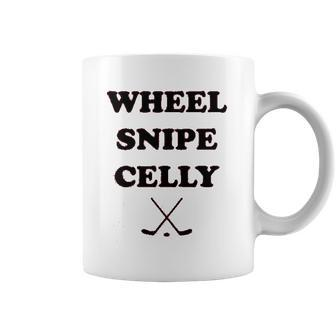 Campus Apparel Wheel Snipe Celly Funny Hockey Dangles Score Celebration Coffee Mug | Favorety AU