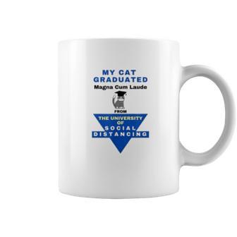 Cat Funny Graduated University Of Social Distancing Coffee Mug | Favorety DE