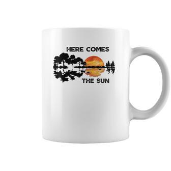 Here Comes The Sun Guitar Silhouette Music Lover Graphic Sun Gifts Coffee Mug | Favorety DE