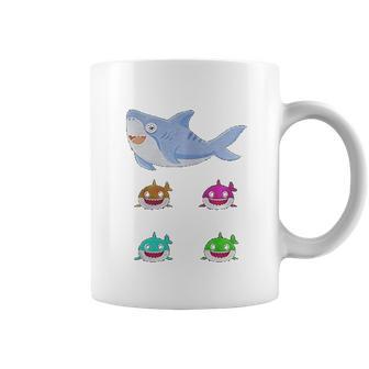 Cute Daddy Shark And Sons Best Christmas Gifts For Dad Coffee Mug | Favorety AU