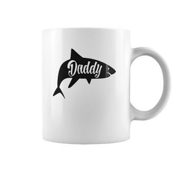 Daddy Shark In Black Dad Birthday Gifts Coffee Mug | Favorety DE