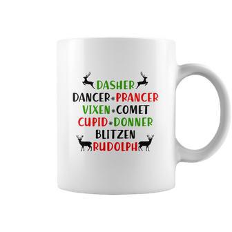 Dasher Dancer Prancer Vixen Comet Cupid Donner Blitzen Rudolph Coffee Mug | Favorety DE