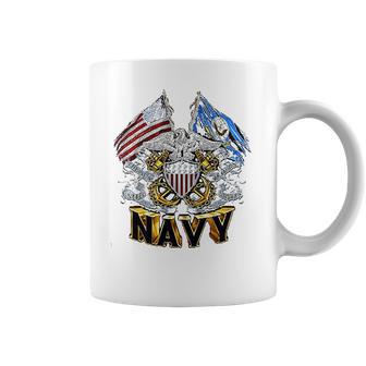 Double Flag Usn Navy Coffee Mug | Favorety CA