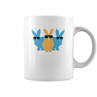 Easter For Men Hip Trio Bunnies Funny Graphic Hipster Easter Bunny Coffee Mug | Favorety