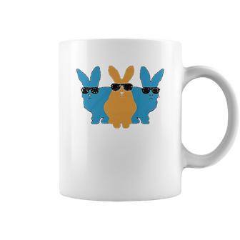 Easter For Men Hip Trio Bunnies Funny Graphic Hipster Easter Bunny Coffee Mug | Favorety CA